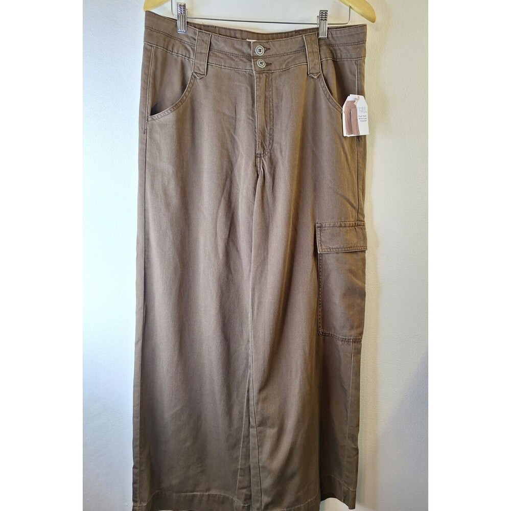 Women's High Rise Wide Leg Cargo Pants Sz 10‎ Festival Casual Bohemian Travel